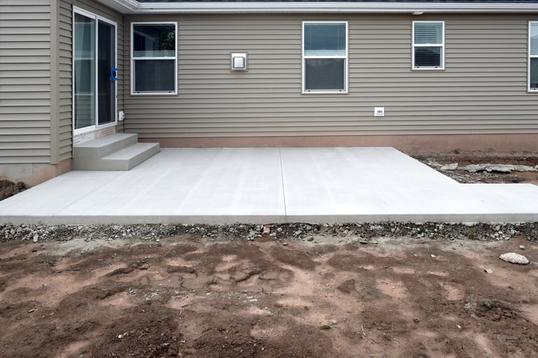 New home concrete foundation construction