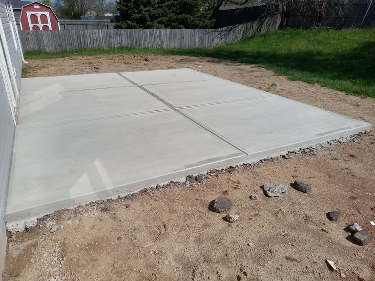 Beautiful concrete patio installation